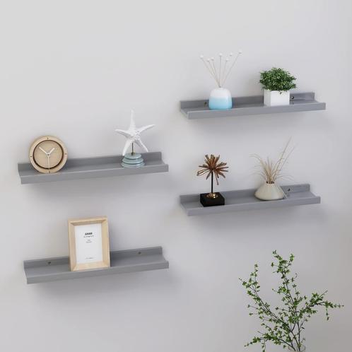 vidaXL Wandschappen 4 st 40x9x3 cm grijs, Huis en Inrichting, Woonaccessoires | Wandplanken en Boekenplanken, Nieuw, Verzenden