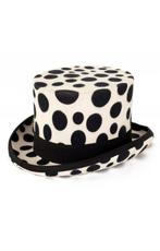 Hoge Hoed Wit Zwarte Stippen Dalmatiër 57 Steampunk Tophat P, Kleding | Dames, Ophalen of Verzenden, Nieuw, Carnaval