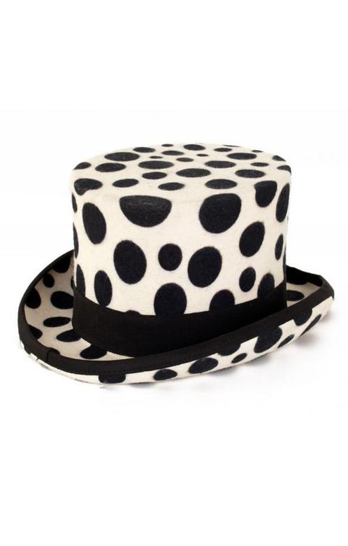 Hoge Hoed Wit Zwarte Stippen Dalmatiër 57 Steampunk Tophat P, Kleding | Dames, Carnavalskleding en Feestkleding, Nieuw, Carnaval