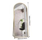 Gebogen Vloerspiegel 180×80 cm met Aluminium Frame, Verzenden, Nieuw