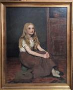 Scuola inglese (XIX) - Fanciulla, Antiek en Kunst, Kunst | Schilderijen | Klassiek