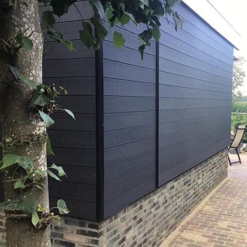 Composiet rabatdelen Zwart / Eiken met houtnerf, Doe-het-zelf en Verbouw, Hout en Planken, Overige houtsoorten, 300 cm of meer