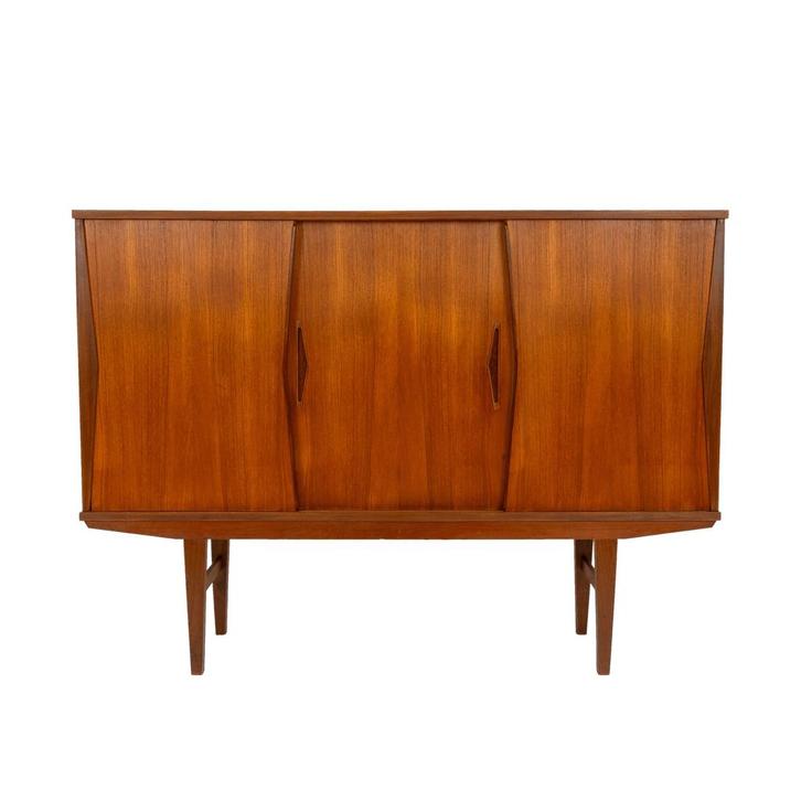 Highboard | Vintage | Teak |  3758, Huis en Inrichting, Kasten | Wandmeubels, 75 cm of meer, Zo goed als nieuw, Teakhout, 100 tot 150 cm