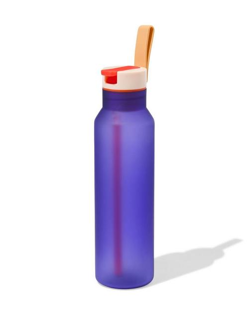 HEMA Waterfles met rietje 600ml blauw, Huis en Inrichting, Keuken | Servies, Nieuw, Verzenden