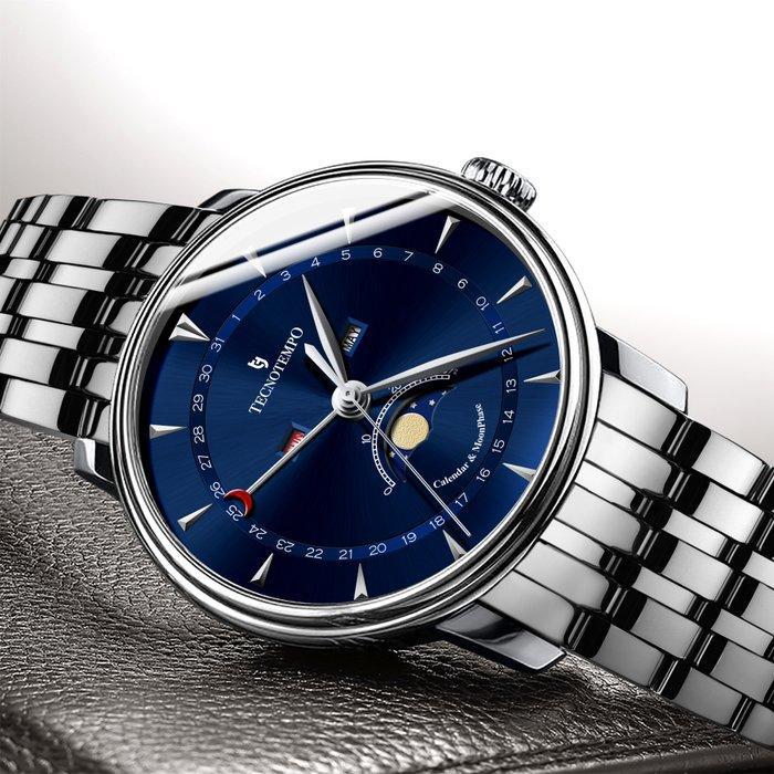 Tecnotempo - Calendar & Moon Phase - 40mm - - Zonder, Sieraden, Tassen en Uiterlijk, Horloges | Heren