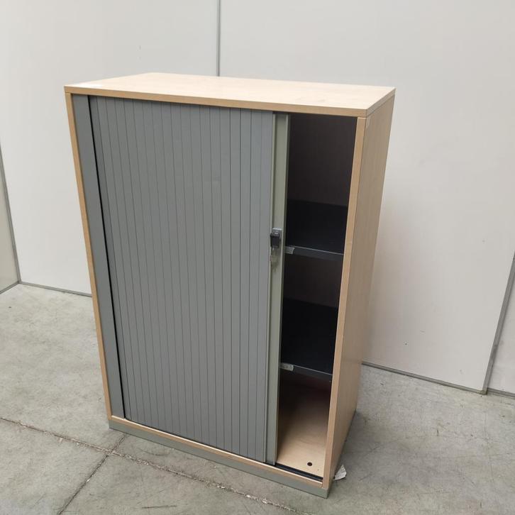 Steelcase houten halfhoge roldeurkast - 117x80x44 cm, Huis en Inrichting, Kasten | Roldeurkasten en Archiefkasten, Ophalen of Verzenden