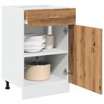 vidaXL Onderkast met lade Lyon 50x46x81,5 cm bewerkt hout, Huis en Inrichting, Keuken | Keukenelementen, Verzenden, Nieuw, Bruin