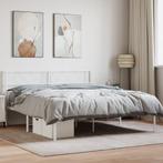 vidaXL Bedframe met hoofdbord metaal wit 120x190 cm, Huis en Inrichting, Verzenden, Wit, Nieuw, 190 cm of minder