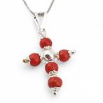 Koraal - Zilver - Ketting met hanger - met de hand gemaakt