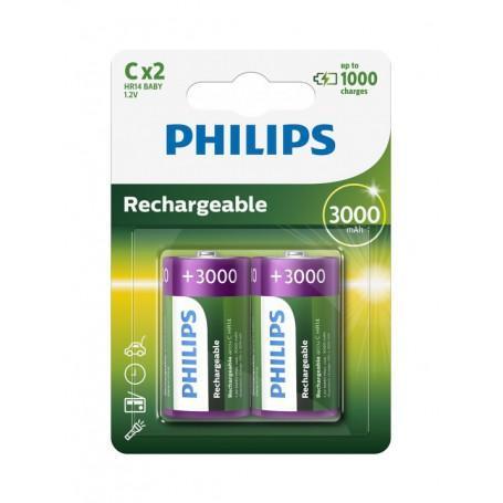Philips MultiLife 1.2V C/HR14 3000mah NiMh oplaadbare bat..., Audio, Tv en Foto, Accu's en Batterijen, Nieuw, Verzenden