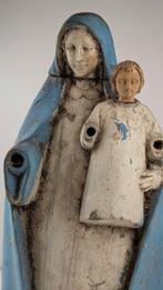 Beeld, Processiebeeld Maria met kind - 47 cm - polychroom, Antiek en Kunst