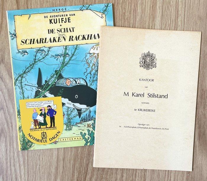 Kuifje - Verkoopakte van kasteel van Molensloot met album De, Boeken, Stripboeken