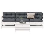 vidaXL 4-delige Loungeset met kussens massief grenenhout, Verzenden, Nieuw, Loungeset