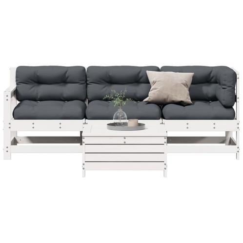 vidaXL 4-delige Loungeset met kussens massief grenenhout, Tuin en Terras, Tuinsets en Loungesets, Loungeset, Nieuw, Verzenden