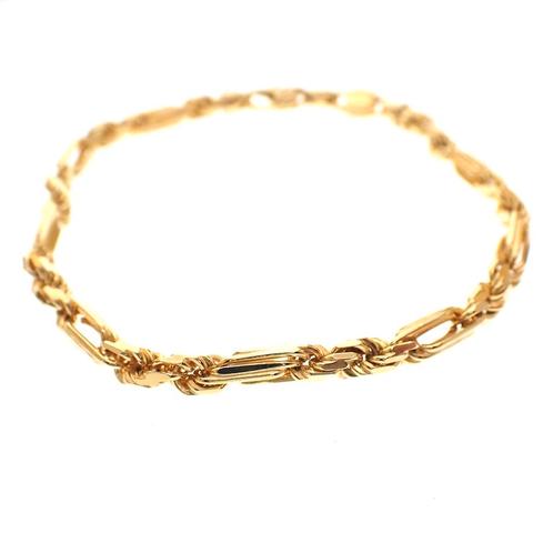 Gouden Figarope armband; Cento group | 19 cm (gourmet), Sieraden, Tassen en Uiterlijk, Armbanden, Overige kleuren, Gebruikt, Goud