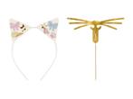 Cat Ears Headband and Mustache Set with Stickers (1 pkt / 5, Hobby en Vrije tijd, Feestartikelen, Verzenden, Nieuw
