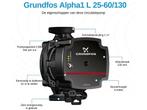 Grundfos Alpha1 L 25-60/130 - Circulatiepomp - 3600l/u - 45W, Verzenden, Zo goed als nieuw