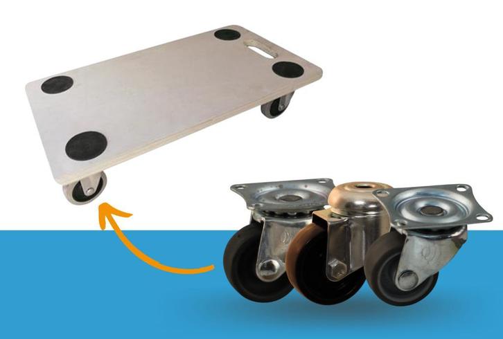 Zwenkwielen en bokwielen op voorraad, Doe-het-zelf en Verbouw, Zwenkwielen, Nieuw