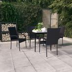 vidaXL 5-delige Tuinset zwart, Tuin en Terras, 4 zitplaatsen, Nieuw, Tuinset, Verzenden