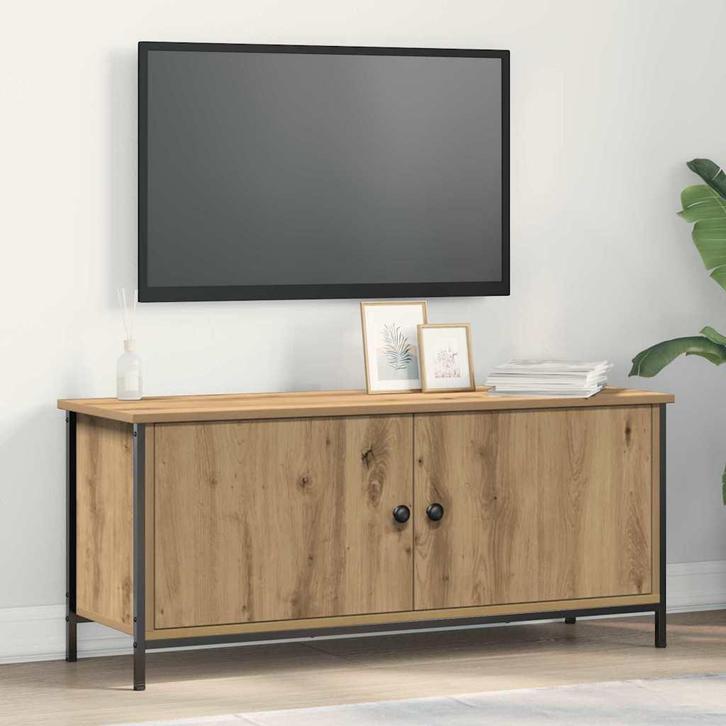 vidaXL TV-kast Artisan Eiken 100 x 35 x 45 cm Bewerkt hout, Huis en Inrichting, Kasten | Televisiemeubels, Nieuw, Minder dan 50 cm