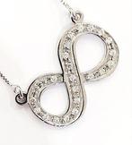 Ketting met hanger - 18 karaat Witgoud -  0.48ct. tw.