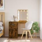 vidaXL Kaptafel met LED-verlichting 90x42x132,5 cm gerookt, Huis en Inrichting, Tafels | Kaptafels, Verzenden, Nieuw
