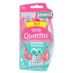 Wilkinson Sword Quattro Smooth Sensitive Wegwerpscheermesjes, Verzenden, Nieuw