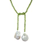 Peridoot collier met parel, Sieraden, Tassen en Uiterlijk, Kettingen, Ophalen of Verzenden, Nieuw