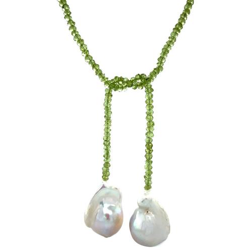 Peridoot collier met parel, Sieraden, Tassen en Uiterlijk, Kettingen, Nieuw, Ophalen of Verzenden