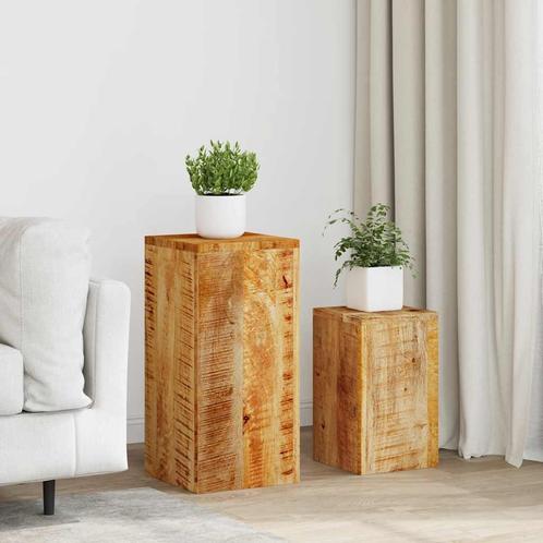 vidaXL Plantenstandaards 2 st massief mangohout, Tuin en Terras, Overige Tuin en Terras, Nieuw, Verzenden