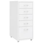 vidaXL Ladeblok verrijdbaar 28x41x69 cm metaal wit, Huis en Inrichting, Kasten | Roldeurkasten en Archiefkasten, Verzenden, Nieuw
