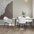 vidaXL Eetkamerstoelen 4 st PP wit, Huis en Inrichting, Stoelen, Verzenden, Nieuw, Wit