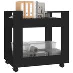 Bureaukastje 60x45x60 cm bewerkt hout zwart, Huis en Inrichting, Verzenden, Nieuw