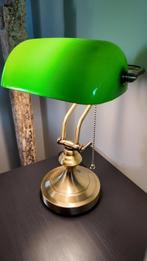 Tafellamp met beeldje - Bankierslamp - Metaal - Lamper de