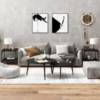 vidaXL Bijzettafels 2 st 40x40x40 cm bewerkt hout zwart, Minder dan 50 cm, 50 tot 100 cm, Verzenden, Nieuw