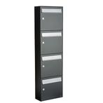 Brievenbusunit Flow set wand 4-hoog - antraciet, Verzenden, Nieuw