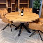 Eettafel Bram Naturel 100-150cm (UITVERKOOP PRIJS), Verzenden, Nieuw, Rond