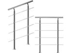 Monzana Trapleuning 80 cm - Met 4 Spijlen – Roestvrijstaal, Verzenden, Nieuw