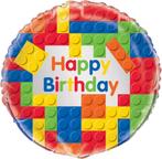 Helium Ballon Building Blocks Happy Birthday 45cm leeg, Ophalen of Verzenden, Nieuw