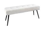 Design bank BOUTIQUE 100cm wit Boucle zwart metalen poten, Huis en Inrichting, Banken | Bankstellen, Ophalen of Verzenden, Nieuw