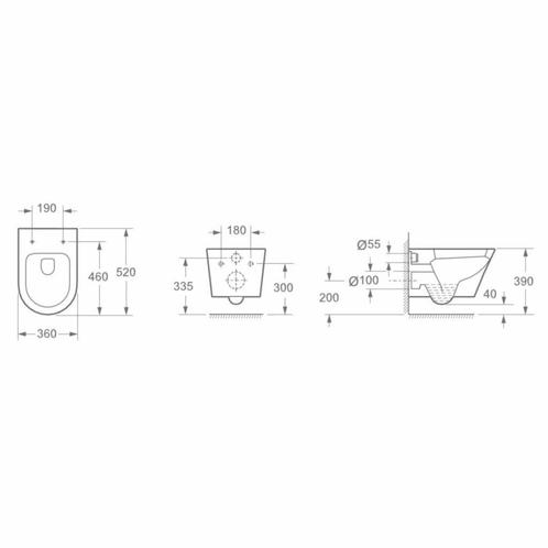 Hangtoilet Vesta Diepspoel QuickRelease (Inclusief Zitting), Doe-het-zelf en Verbouw, Sanitair, Ophalen of Verzenden