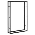 [en.casa] Brandhout rek houtopslag Täby 100x25x150 cm zwart, Verzenden