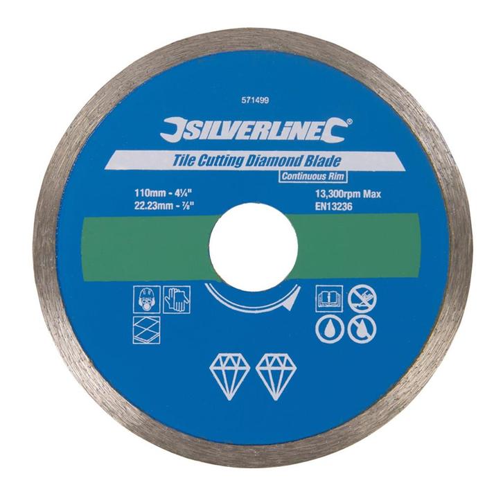 Silverline Diamant snijschijf - Gesloten velg - Ø 110 mm..., Doe-het-zelf en Verbouw, Gereedschap | Slijpmachines, Nieuw, Ophalen of Verzenden
