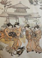 300x280cm! Exclusieve oosterse stof met geisha lithos -