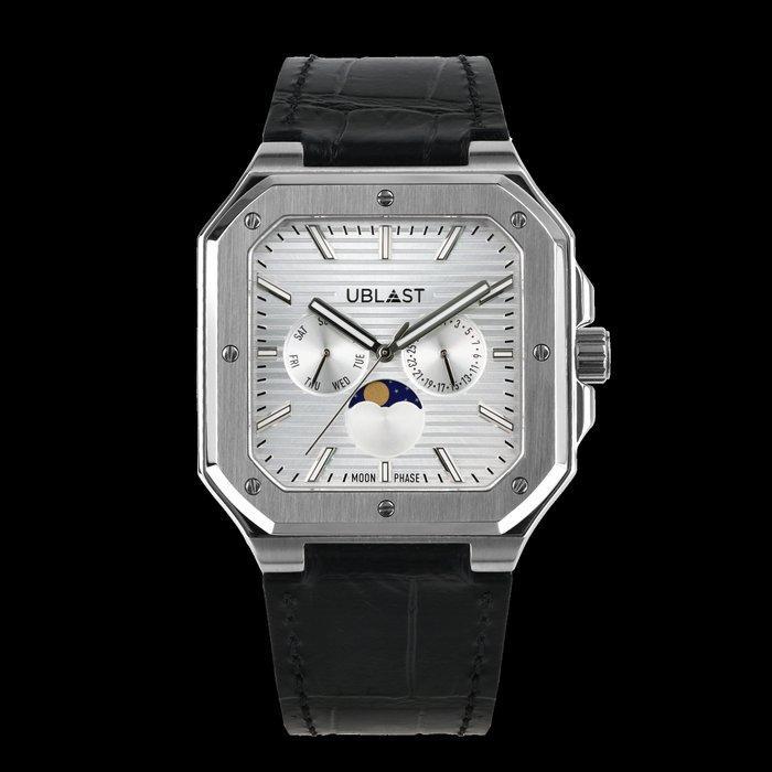 Ublast - Square - Moonphase Calendar - REF.UBSQML44SV - Ltd., Sieraden, Tassen en Uiterlijk, Horloges | Heren