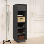 vidaXL Schoenenkast 30x34x105 cm massief grenenhout grijs, Verzenden, Nieuw