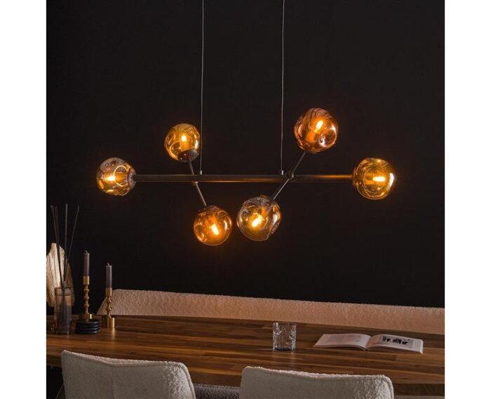 Hanglamp Molecule 6 lampen mix glass - Artic zwart, Huis en Inrichting, Lampen | Hanglampen, Nieuw, Ophalen of Verzenden