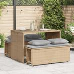 vidaXL 3-delige Tuinset met kussens poly rattan beige, Tuin en Terras, Tuinsets en Loungesets, Verzenden, Nieuw, Rotan, Tuinset