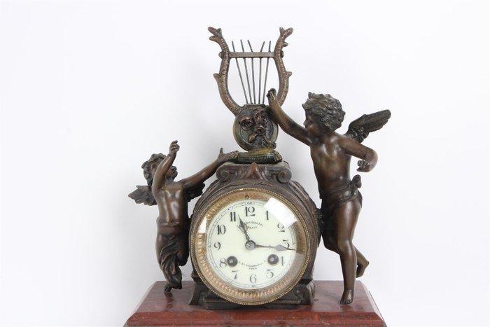 Pendule meerdaags - Antiek Zinklegering, Marmer - 1850-1900, Antiek en Kunst, Antiek | Klokken