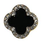 Fako Bijoux® - Magnetische Mini Broche - Bloem Zwart Strass, Nieuw, Verzenden